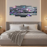 Wooden Sticky Wall Frames Set of 5 – 16x40 Inch Ready Size Decorative Wall Tiles with Adhesive Tape